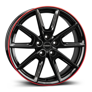 BORBET LX18 Black Glossy Rim Red